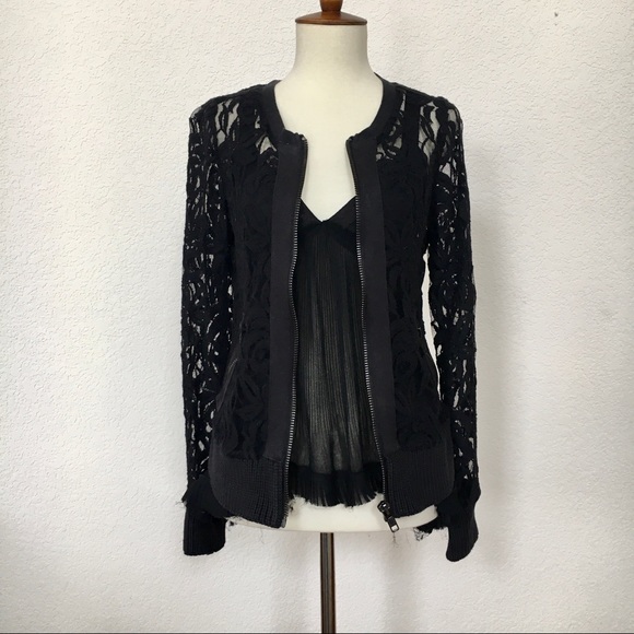 Lace Bomber Jacket Sz 